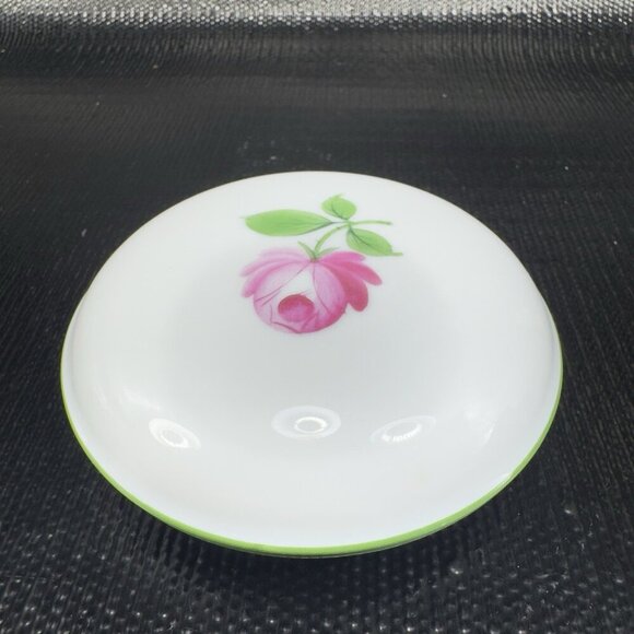 Augarten Wien Porcelain Trinket Dish Pill Holder Flower Pattern Made In Austria